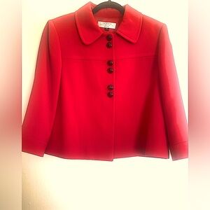 TAHARI ASL Stretch Red Cropped Jacket- Size 10P-Cherry Red